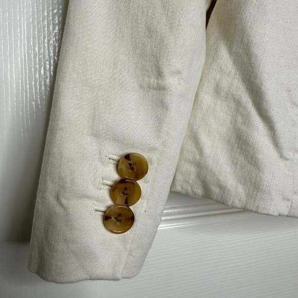 WOMEN'S BANANA REPUBLIC CREAM BLAZER US SIZE SMALL PETITE - Picture 10 of 11